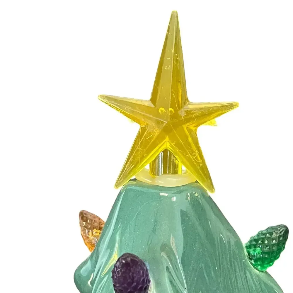 Mr Christmas Nostalgic Ceramic Tree 14” Star Top Multi Colored Lights & Box READ